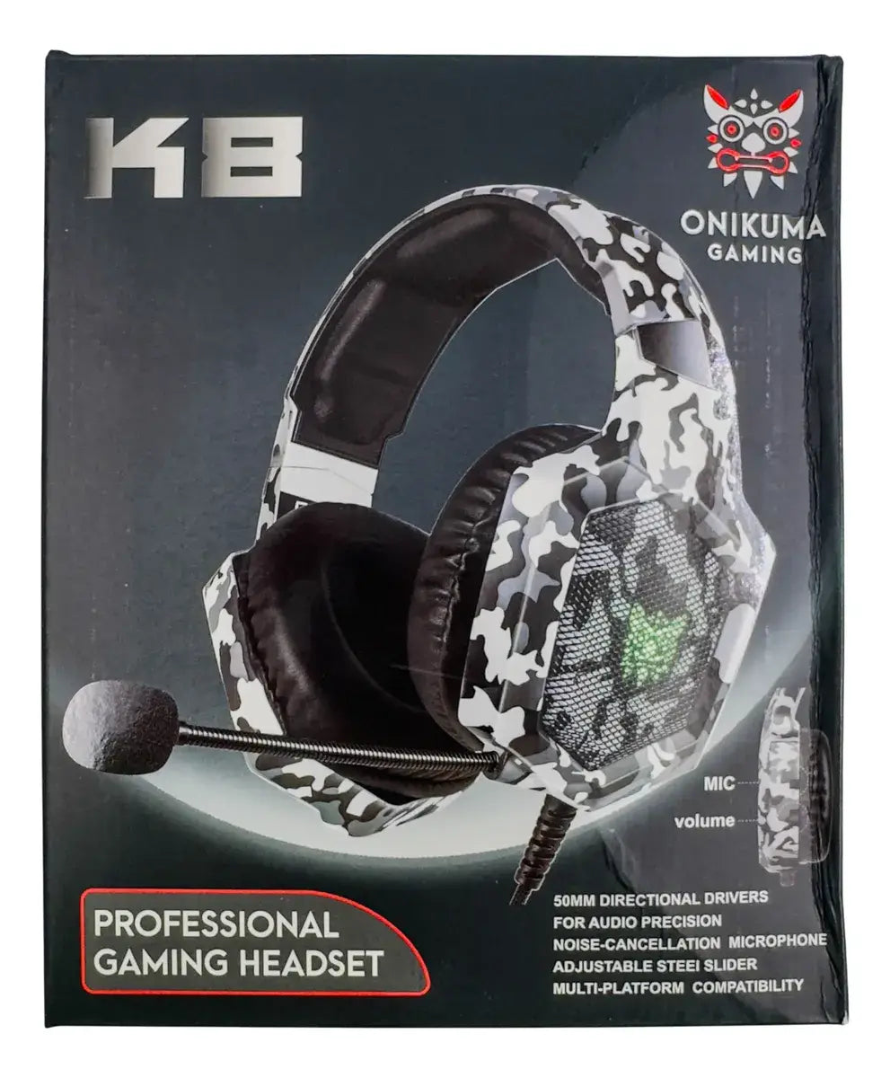 Headset Gamer ONIKUMA K8 Grey Camo Edition 🔥